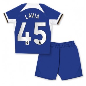 Chelsea Romeo Lavia #45 Replika Babytøj Hjemmebanesæt Børn 2023-24 Kortærmet (+ Korte bukser)